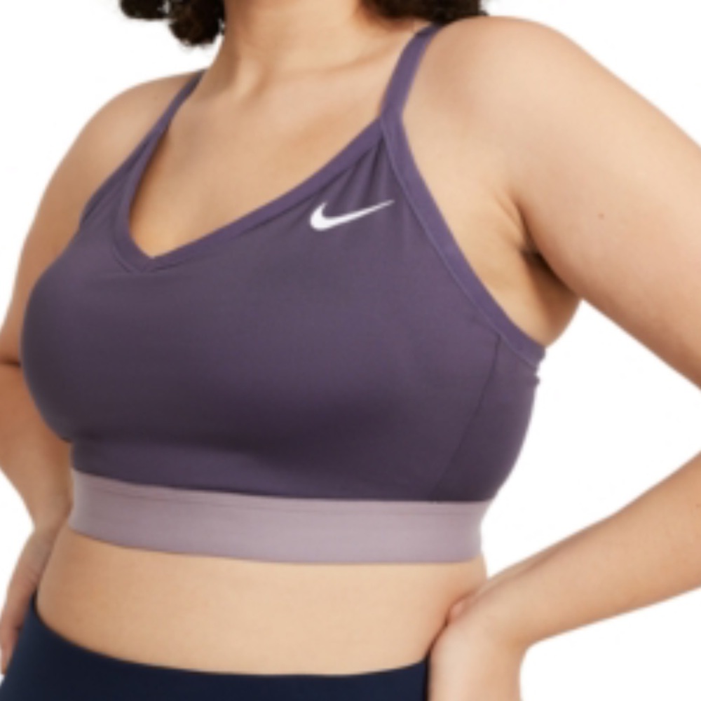 NWT! Nike Plus Size Indy Bra Dark Raisin/Purple Smoke/White 1X